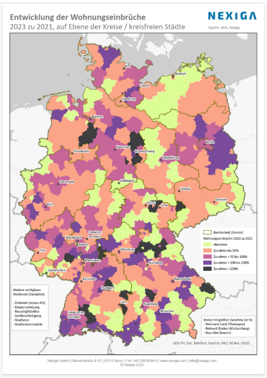 a map of germany with different colored areas